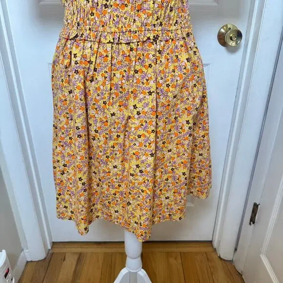 Free People Pennie Floral Mini Dress Yellow - Size Medium - Picture 4 of 9